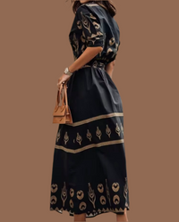 Jovananty printed shirt dress in cotton lycra polyester, 3 colors, sizes (36-46)