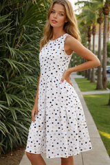 El Rocio polka dot loose short ruffle dress, 4 sizes (36-44)