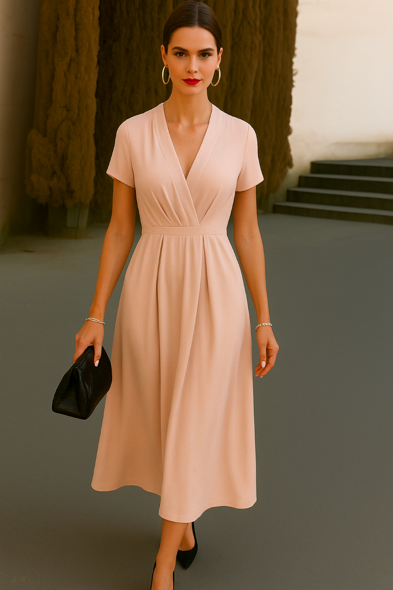 Vestido Violeta punto de algodónc, licra y elastane, 5 colores, tallas (36-50)