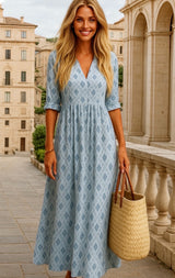 Vestido Viena de punto de algodón licra, 5 colores, tallas (36-50)
