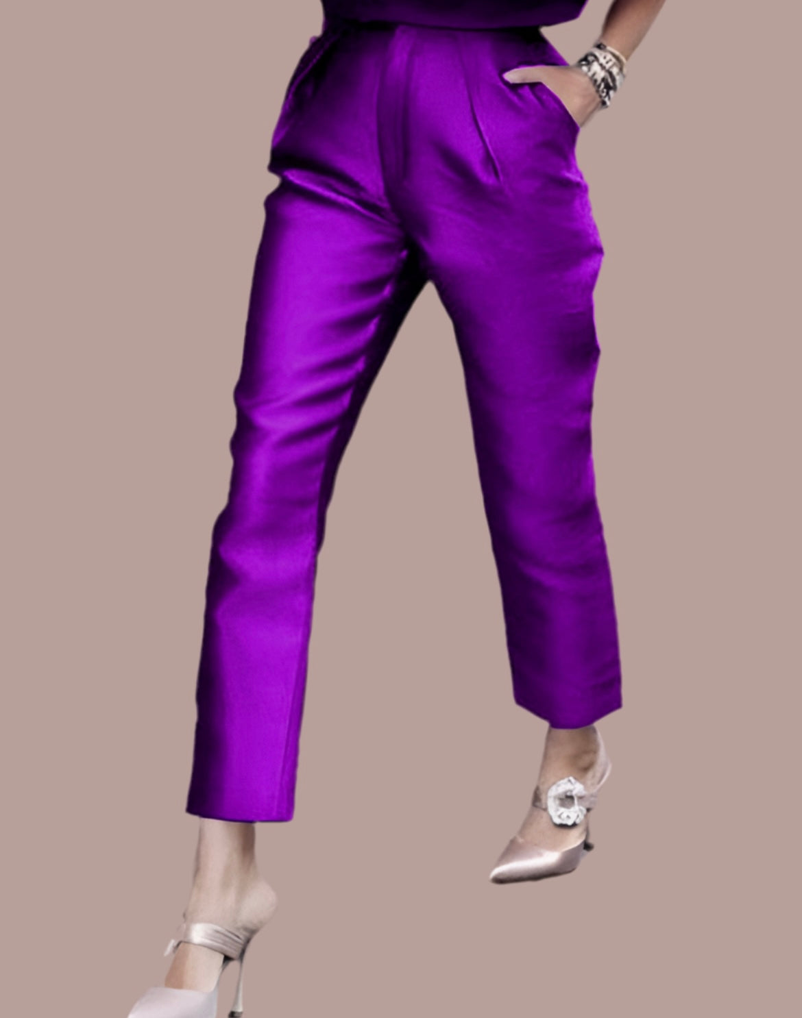 Cannes trousers, with elastic at the back waist, 2 colours, 8 sizes PLUS SIZES