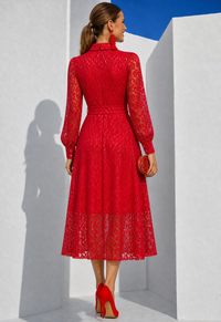 Vestido Dominica rojo camisero Midi , talla (36-50)(vídeo)