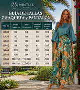 Conjunto ⭐️ Caribe verde,  bula+pantalon con cintura elástica, tallas (36-50) vídeo
