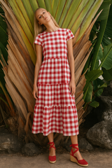 Vestido Vichy tartan cuadros, 2 colores,           tallas (36-46)