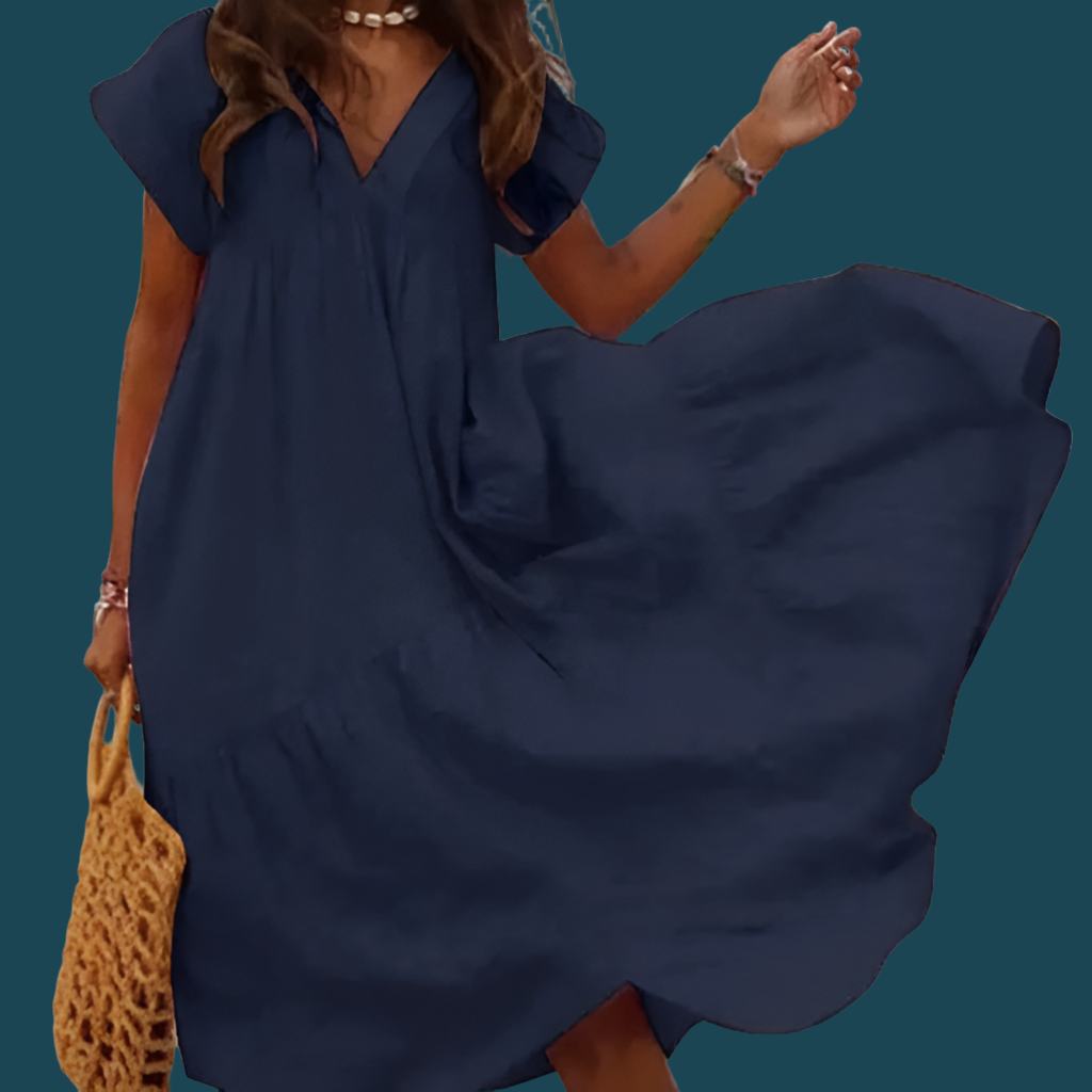 Dancing dress in 100% cotton and linen, 7 colors, 8 large sizes