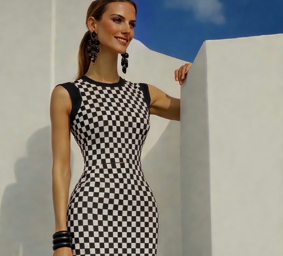 Vestido Anne punto algodón elastane licra estampado,tallas(36-46) (video)