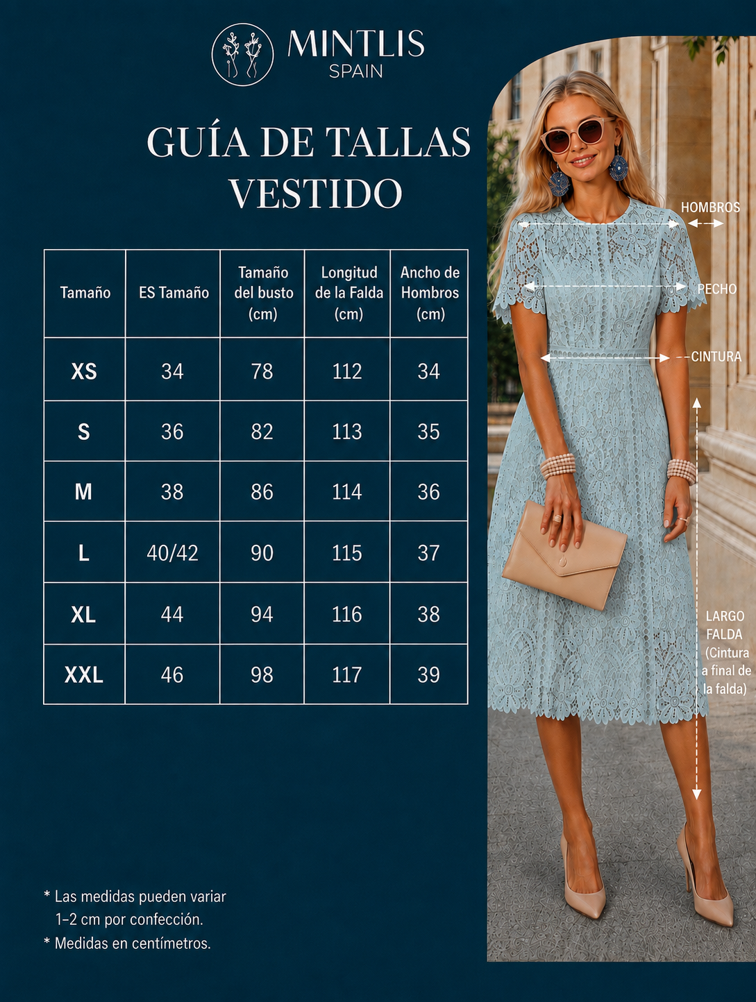 Embroidered Bárbara dress, with lining, 5 colors, sizes (34-46) video
