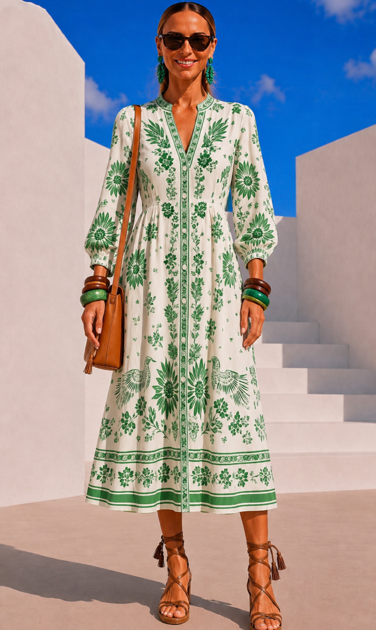 Carolin dress with elastic waist, 2 prints, sizes (34-44) video