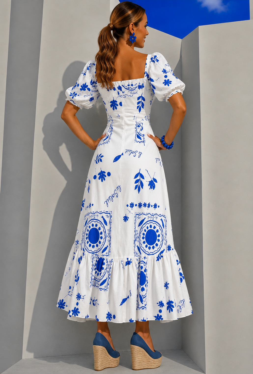 Ibiza stretch cotton dress, sizes (34-48) video