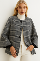 CASABLANCA wide-sleeved cape jacket, tweed and wool, 2 models, sizes (36-50), made in Italy