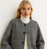 CASABLANCA wide-sleeved cape jacket, tweed and wool, 2 models, sizes (36-50), made in Italy