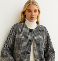 CASABLANCA wide-sleeved cape jacket, tweed and wool, 2 models, sizes (36-50), made in Italy