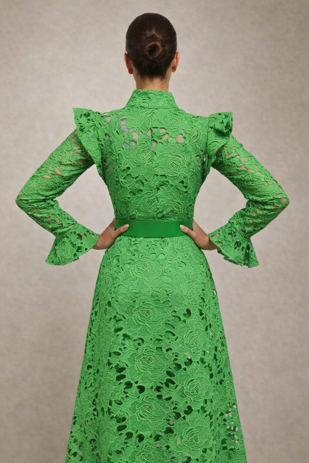 Kate embroidered and brocade dress with belt included, sizes (36-48) (video)