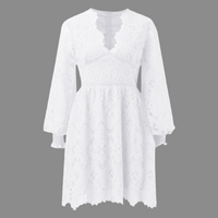 Vestido Gracia bordado blanco, talla S, M