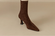Handmade genuine suede ankle boots with zipper and elastic, super comfortable, 2 colors