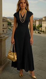 Vestido Ron de algodón plisado elastane, tallas (36-46)