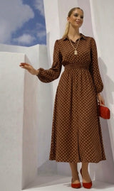 Vestido Carlota lunares de gasa , tallas (36-44)