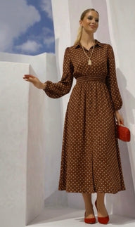 Vestido Carlota lunares de gasa , tallas (36-44)