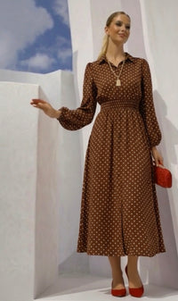 Vestido Carlota lunares de gasa , tallas (36-44)