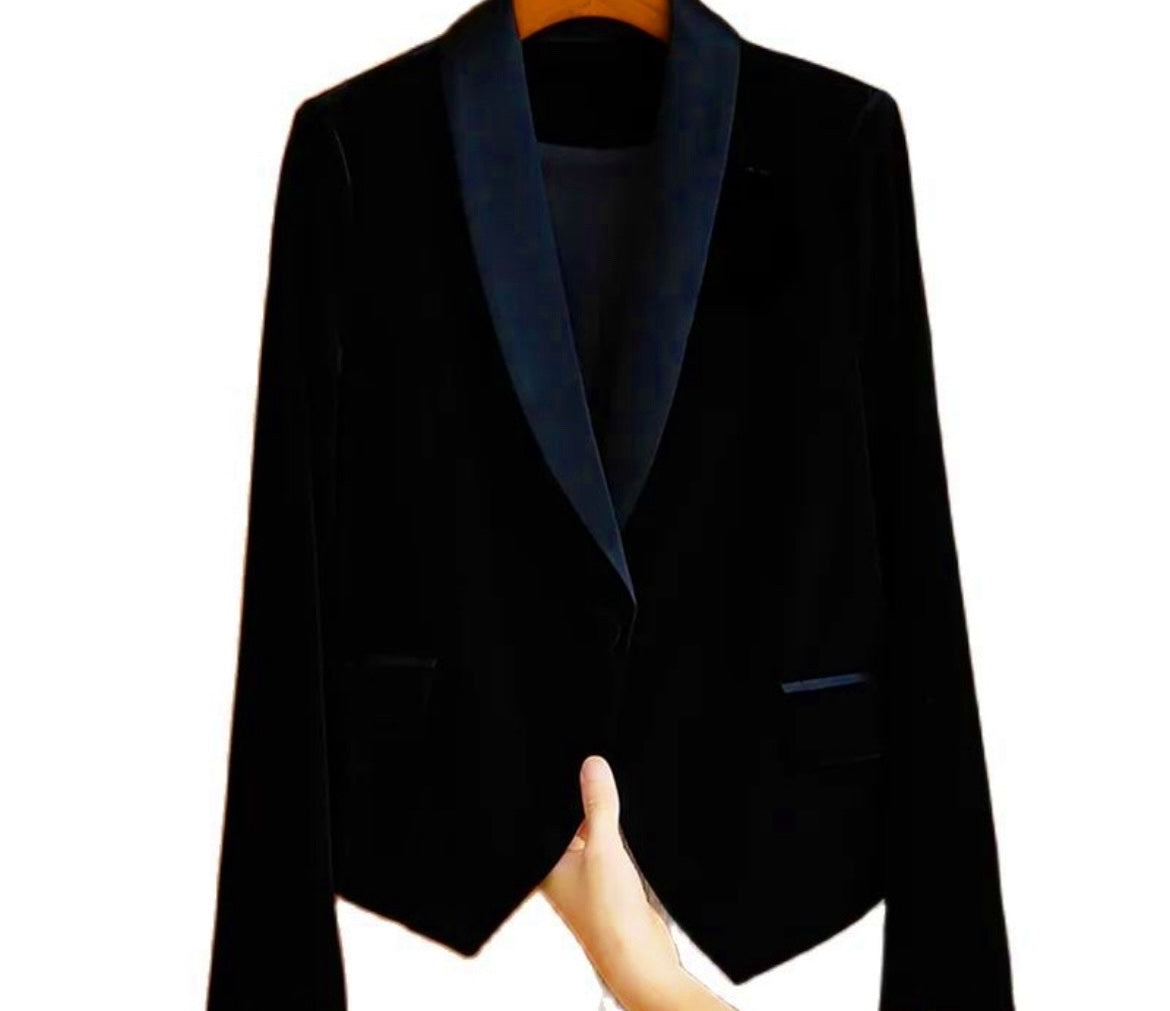 Sinatra black velvet blazer, 4 sizes