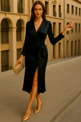 Dafne dress, satin cotton, 3 colors, sizes (36-48)