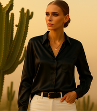 Mintlis women's silk blouse loving, 4 colors, sizes (36-48)