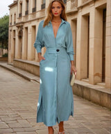 Mintlis camisero algodón lino Carlota, 2 colores, tallas (36-48)