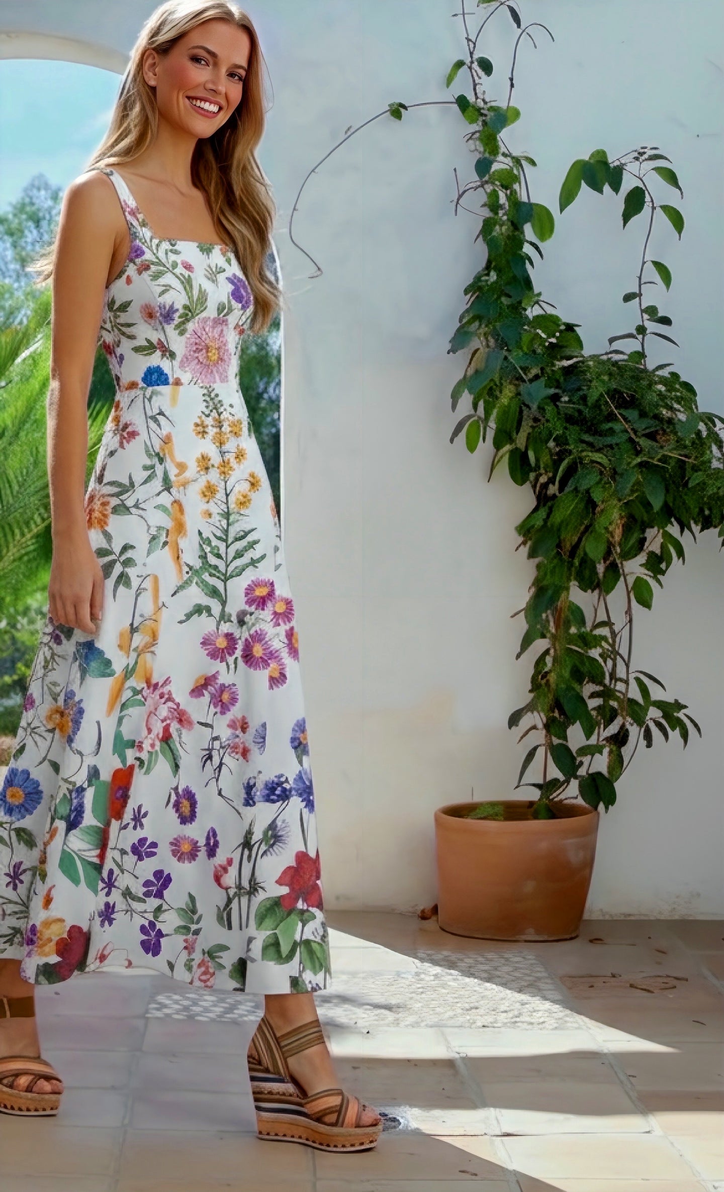 Vestido Romance de algodón, tallas (36-46)