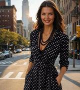 Romeria polka dot wrap dress in cotton, sizes (36-50)