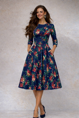 Vestido Anais de algodón y bolsillos incluido, 6 estampados, tallas (36-50)