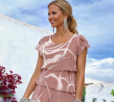 Atlantis printed chiffon dress, sizes (36-50) (see video)