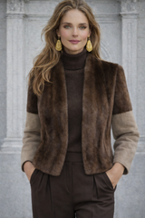 Chaqueta Kimera de lana y piel sintética, tallas (36-46)