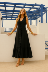 Mintlis women, pleated cotton, asymmetrical Gaby dress sizes (36-46)