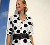 Vestido Feria camisero MIDI cinturón elástico incluido, algodón, tallas (36-50) (vídeo)