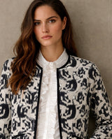 Chaqueta Opera acolchada de algodón con botones, 3 estampados, tallas (36-46)