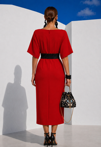 Vestido Algarve algodón licra con falin de piedras elástico incluido, 3 colores, tallas(36-46)