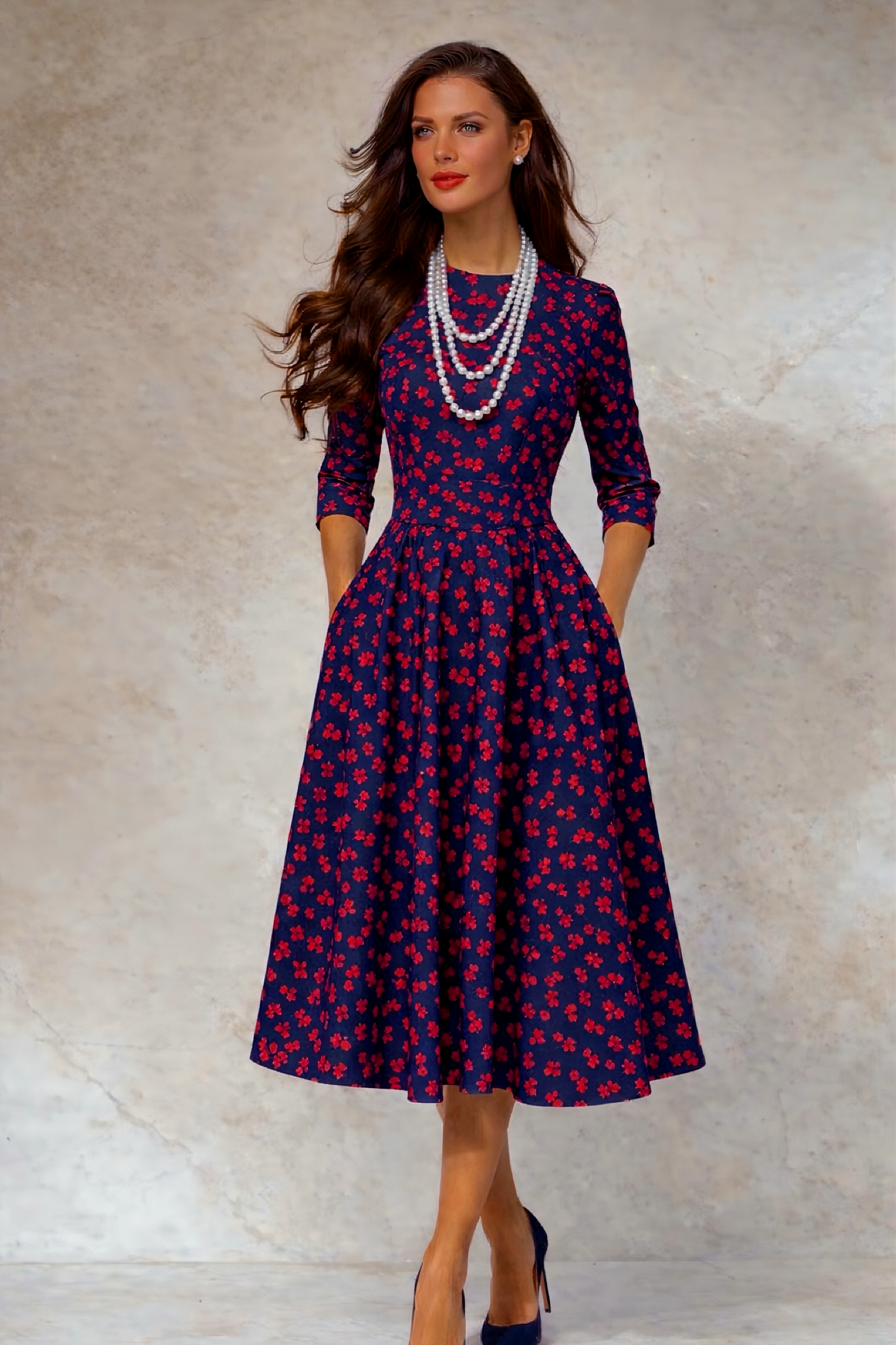 Vestido Anais de algodón y bolsillos incluido, 6 estampados, tallas (36-50)