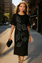 Vestido Alma negro, manga volante, talla ( 36-46) made in Oporto