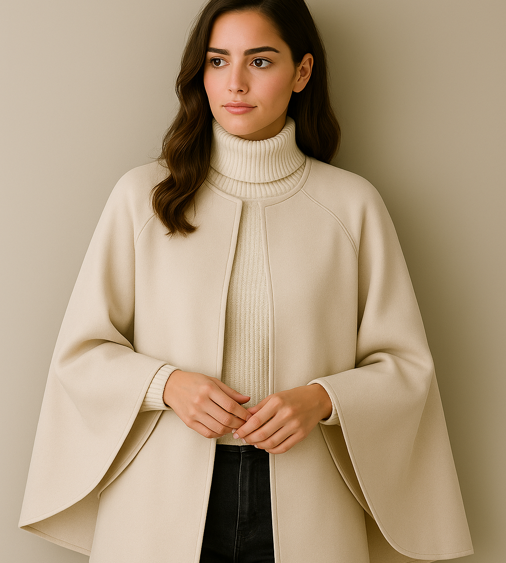 Chaqueta capa Yaiza de lana, 4 colores, tallas (36-50)