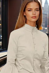 Mintlis women, cotton, 3 colours, Penelope ruffled shirt, sizes (36-50)