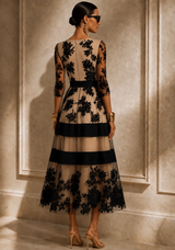Monaco soft tulle dress with embroidered lace and lining, Lycra elastane chest and waist, sizes (34-48) video
