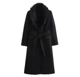 Monte Carlo wool coat with detachable synthetic wool fur, 100% wool, 2 colors, sizes (36-48)