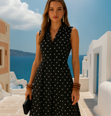 40% OFF, Vestido lunares sin manga, 3 estampados, tallas (36-52)