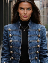 Chaqueta Francis vaquera alta calidad , decoración botones dorados, tallas (36-52)