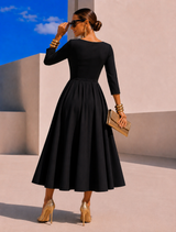 Dynasty dress, satin lycra elastane, 2 colors black and red, sizes (34-50) video