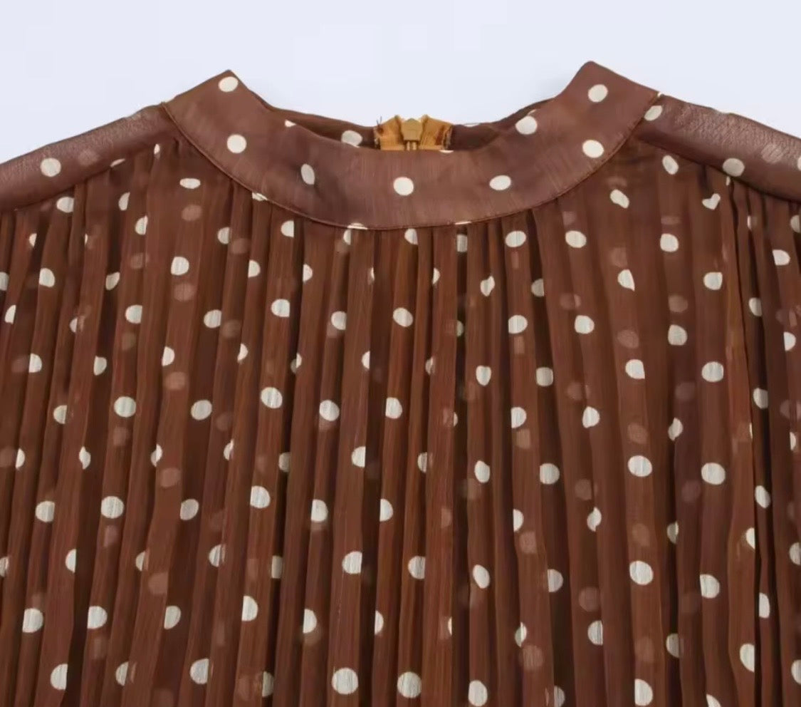 Vestido Carlota lunares de gasa , tallas (36-44)