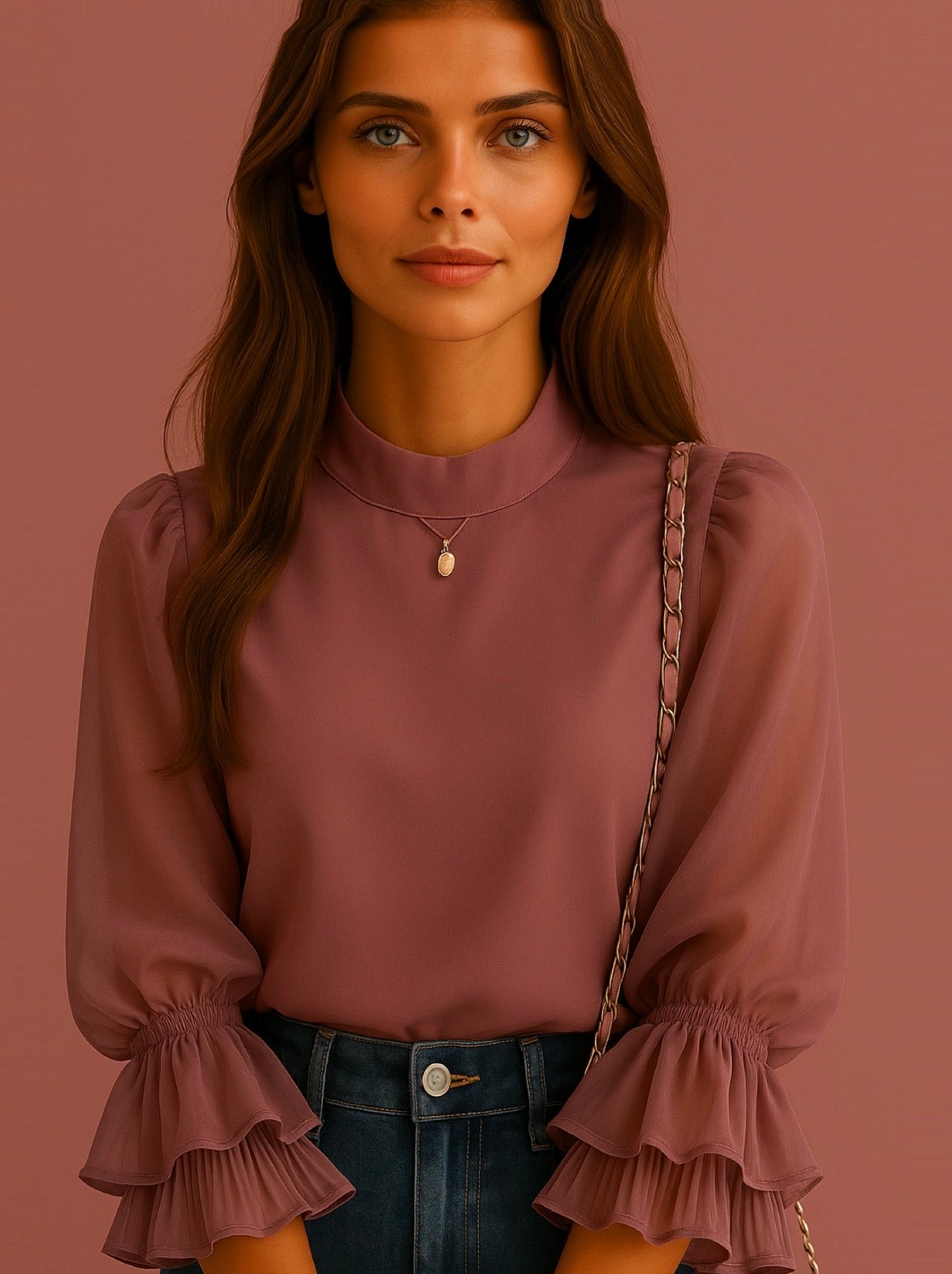 Mintlis women's chiffon 3 colours Matilda shirt, sizes (36-50)