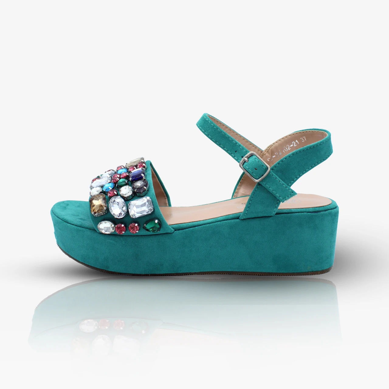 Sandalias Capri piedras cuña, 4 colores MADE IN SPAIN