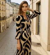 Graciela jumpsuit in printed cotton viscose lycra with elasticated back waist, sizes (36-46)