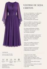 Vestido Mónaco chiffon, 2 colores, cintura elástica trasera, tallas (34-48) vídeo